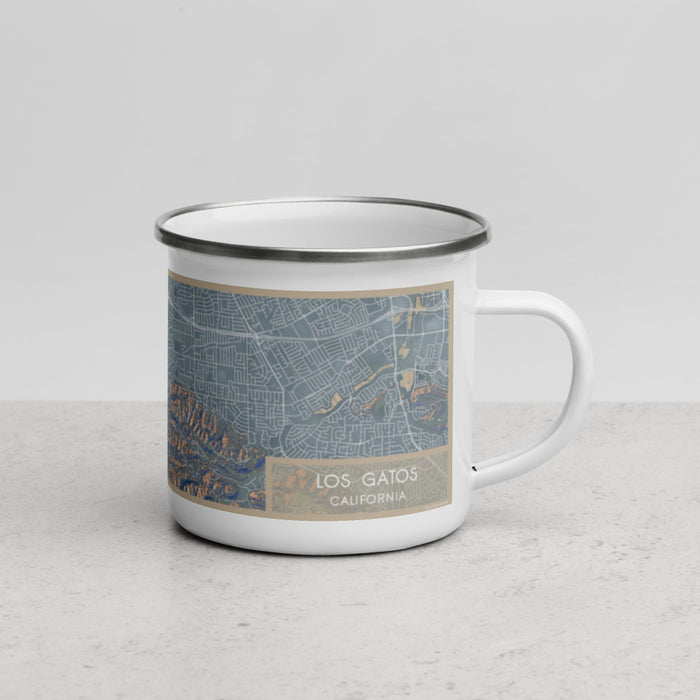 Right View Custom Los Gatos California Map Enamel Mug in Afternoon