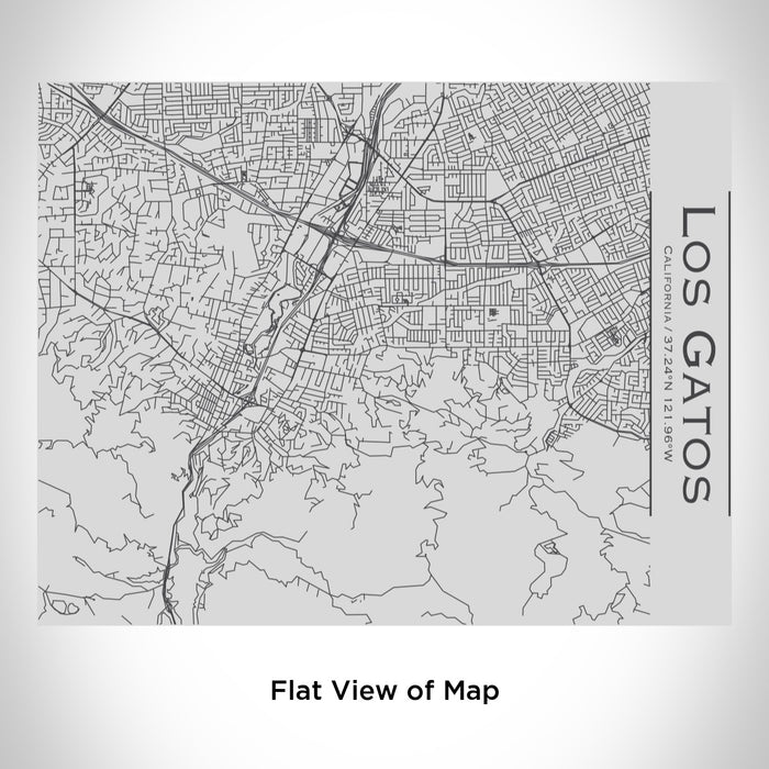Rendered View of Los Gatos California Map Engraving on 20oz Stainless Steel Insulated Bottle with Bamboo Top