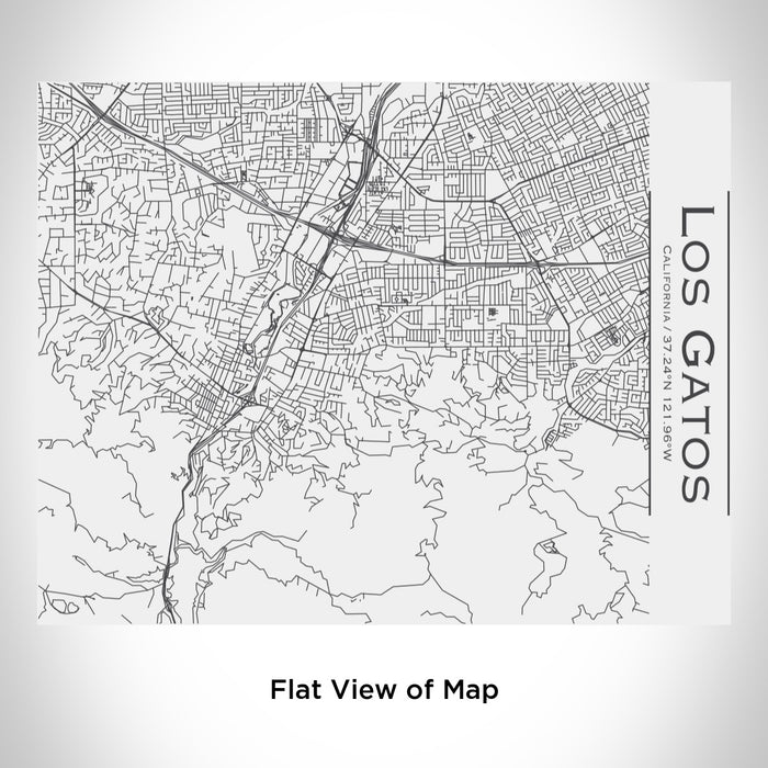 Rendered View of Los Gatos California Map Engraving on 20oz Stainless Steel Insulated Bottle with Bamboo Top in White