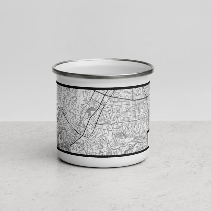 Front View Custom Los Gatos California Map Enamel Mug in Classic