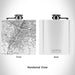 Rendered View of Los Gatos California Map Engraving on 6oz Stainless Steel Flask in White