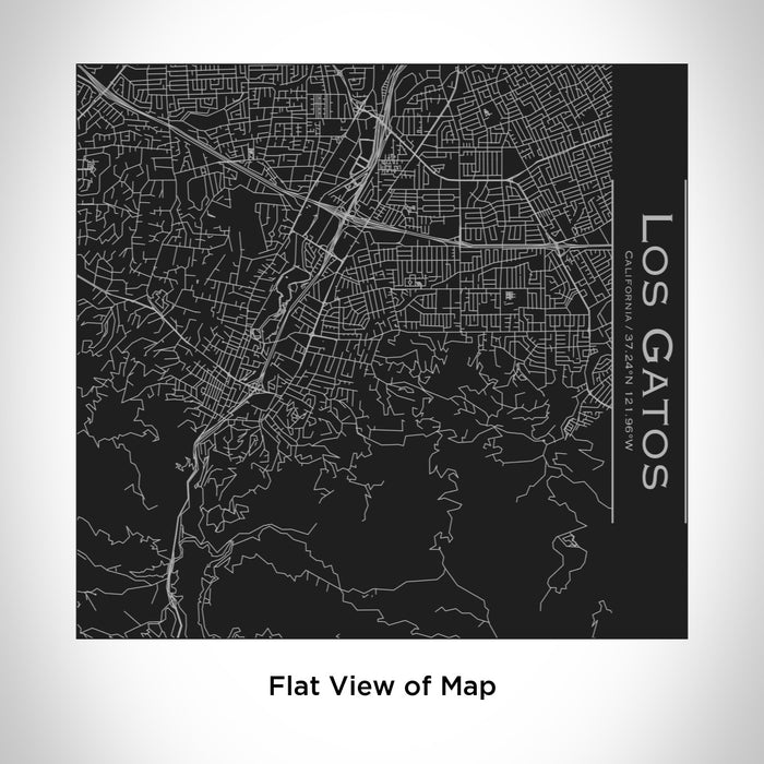 Rendered View of Los Gatos California Map Engraving on 17oz Stainless Steel Insulated Tumbler in Black