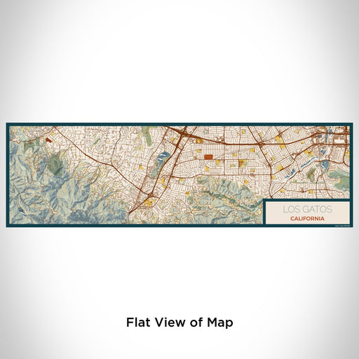 Flat View of Map Custom Los Gatos California Map Enamel Mug in Woodblock