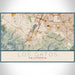 Los Gatos California Map Print Landscape Orientation in Woodblock Style With Shaded Background