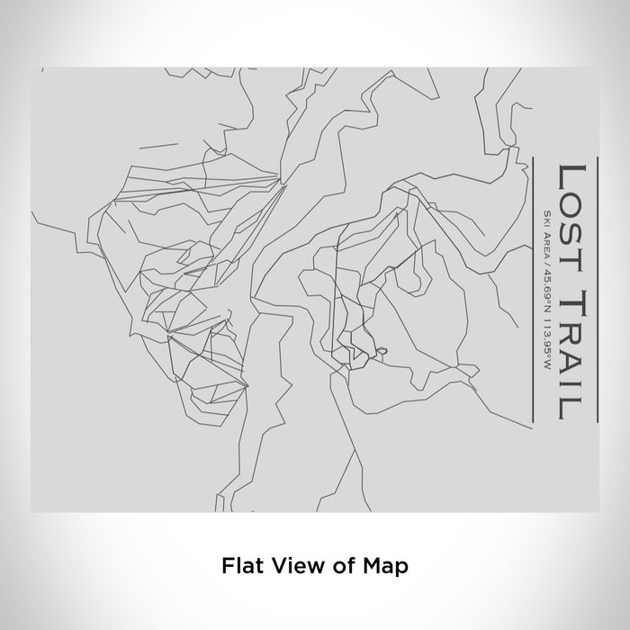 Rendered View of Lost Trail Ski Area Map Engraving on 20oz Stainless Steel Insulated Bottle with Bamboo Top
