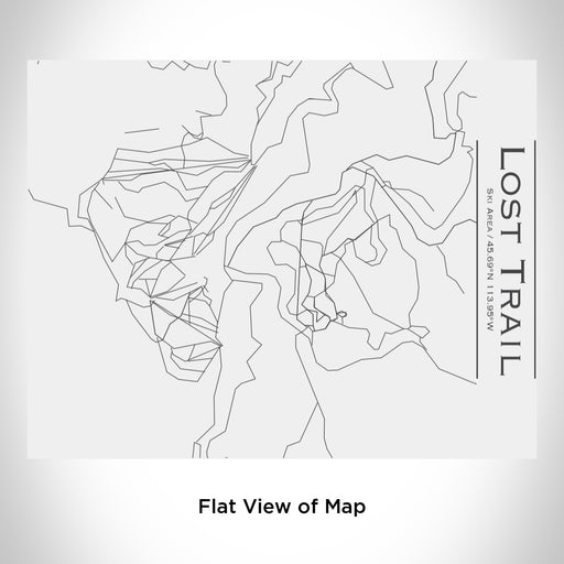 Rendered View of Lost Trail Ski Area Map Engraving on 20oz Stainless Steel Insulated Bottle with Bamboo Top in White