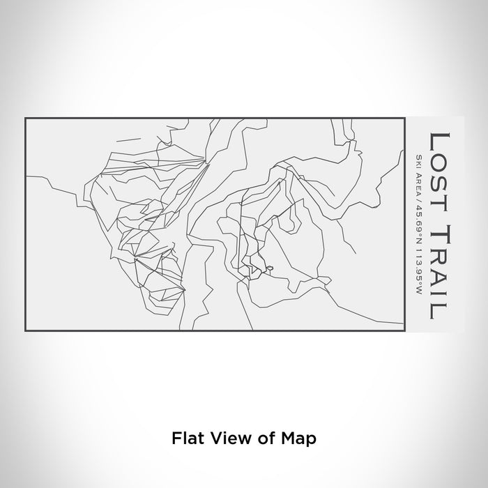 Rendered View of Lost Trail Ski Area Map Engraving on 17oz Stainless Steel Insulated Cola Bottle in White