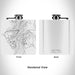 Rendered View of Lost Trail Ski Area Map Engraving on 6oz Stainless Steel Flask in White