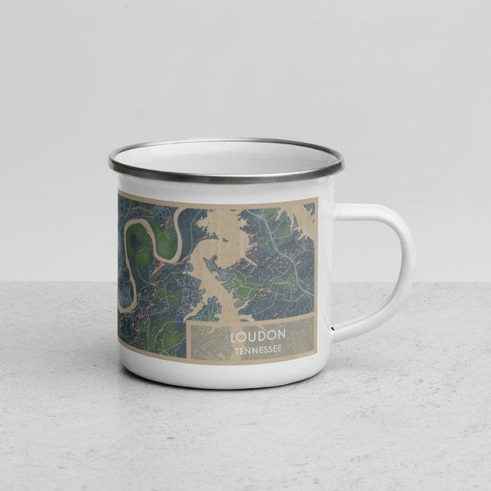 Right View Custom Loudon Tennessee Map Enamel Mug in Afternoon