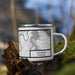 Right View Custom Loudon Tennessee Map Enamel Mug in Classic on Grass With Trees in Background