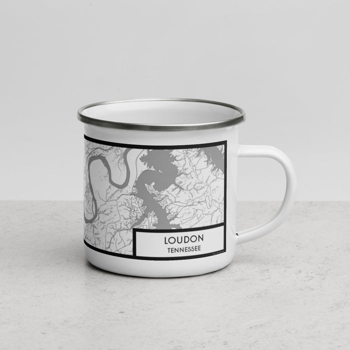 Right View Custom Loudon Tennessee Map Enamel Mug in Classic