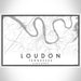 Loudon Tennessee Map Print Landscape Orientation in Classic Style With Shaded Background