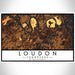 Loudon Tennessee Map Print Landscape Orientation in Ember Style With Shaded Background