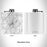 Rendered View of Loudon Tennessee Map Engraving on 6oz Stainless Steel Flask in White