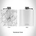 Rendered View of Loudon Tennessee Map Engraving on 6oz Stainless Steel Flask in White