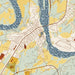 Loudon Tennessee Map Print in Woodblock Style Zoomed In Close Up Showing Details