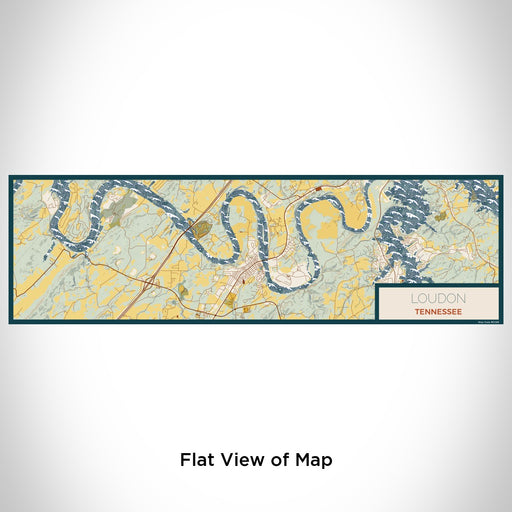 Flat View of Map Custom Loudon Tennessee Map Enamel Mug in Woodblock