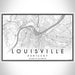 Louisville Kentucky Map Print Landscape Orientation in Classic Style With Shaded Background