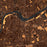 Louisville Kentucky Map Print in Ember Style Zoomed In Close Up Showing Details