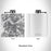 Rendered View of Louisville Kentucky Map Engraving on 6oz Stainless Steel Flask in White