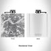 Rendered View of Louisville Kentucky Map Engraving on 6oz Stainless Steel Flask in White
