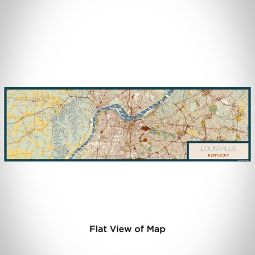 Flat View of Map Custom Louisville Kentucky Map Enamel Mug in Woodblock