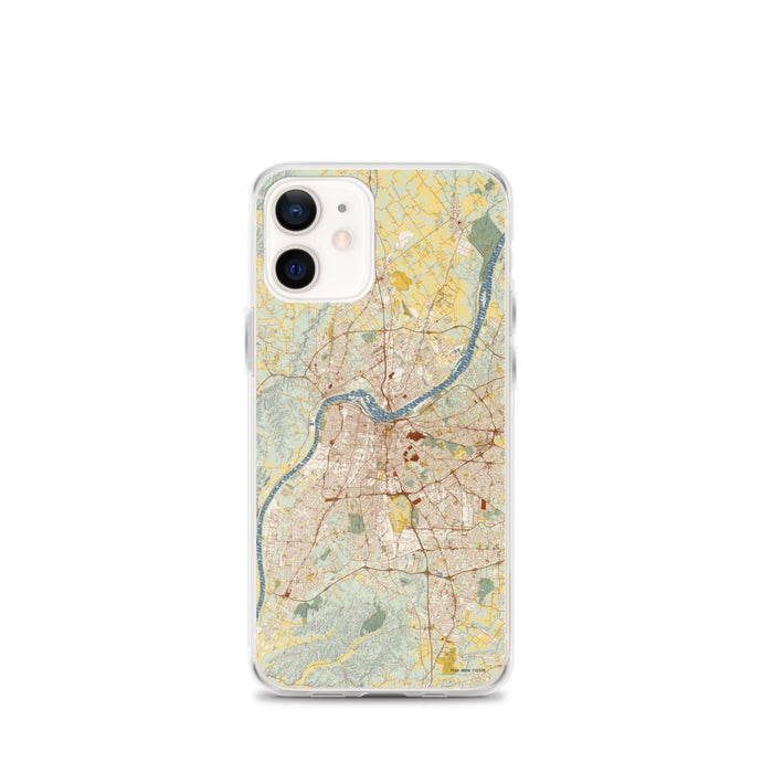 Custom Louisville Kentucky Map iPhone 12 mini Phone Case in Woodblock