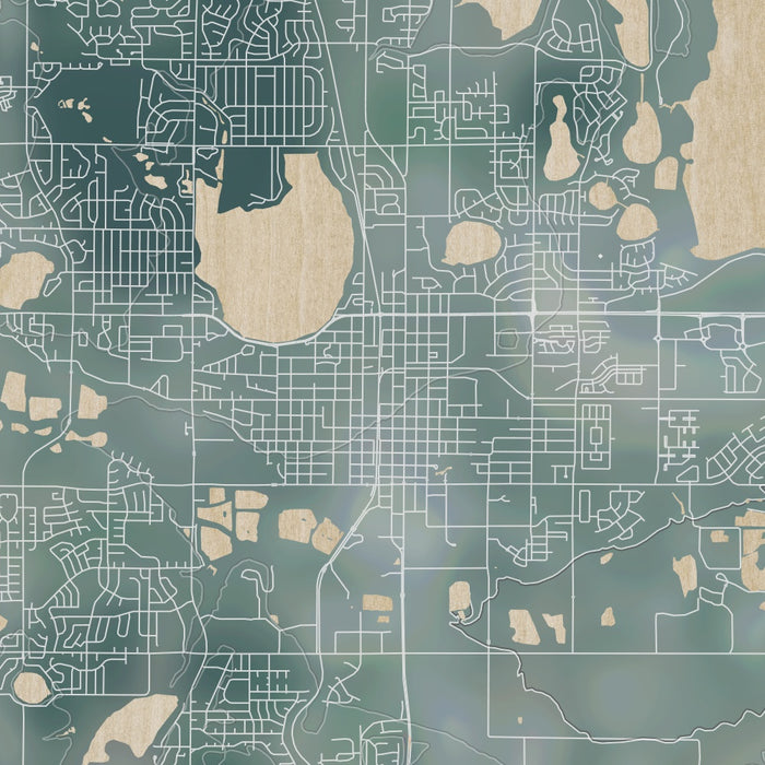 Loveland Colorado Map Print in Afternoon Style Zoomed In Close Up Showing Details