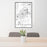 24x36 Loveland Colorado Map Print Portrait Orientation in Classic Style Behind 2 Chairs Table and Potted Plant
