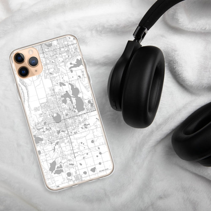 Custom Loveland Colorado Map Phone Case in Classic on Table with Black Headphones