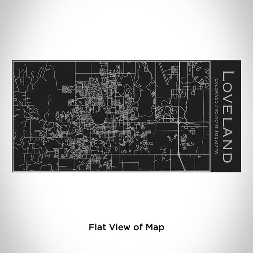 Rendered View of Loveland Colorado Map Engraving on 17oz Stainless Steel Insulated Cola Bottle in Black