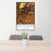 24x36 Loveland Colorado Map Print Portrait Orientation in Ember Style Behind 2 Chairs Table and Potted Plant