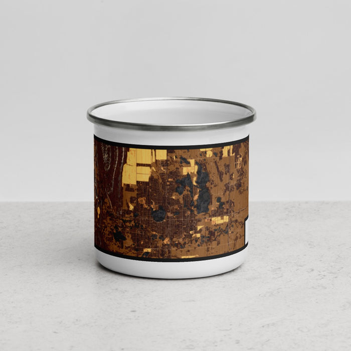 Front View Custom Loveland Colorado Map Enamel Mug in Ember