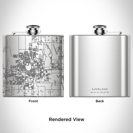Rendered View of Loveland Colorado Map Engraving on undefined