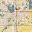 Loveland Colorado Map Print in Woodblock Style Zoomed In Close Up Showing Details