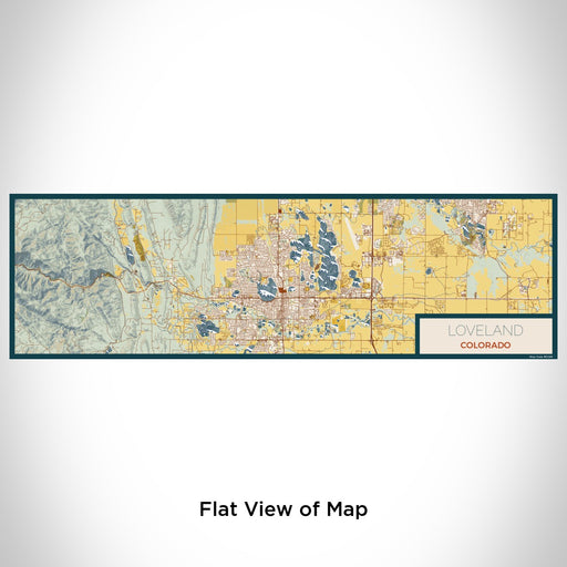 Flat View of Map Custom Loveland Colorado Map Enamel Mug in Woodblock