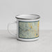Left View Custom Loveland Colorado Map Enamel Mug in Woodblock