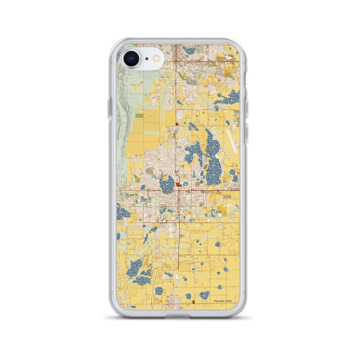 Custom Loveland Colorado Map iPhone SE Phone Case in Woodblock