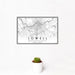 12x18 Lowell Massachusetts Map Print Landscape Orientation in Classic Style With Small Cactus Plant in White Planter