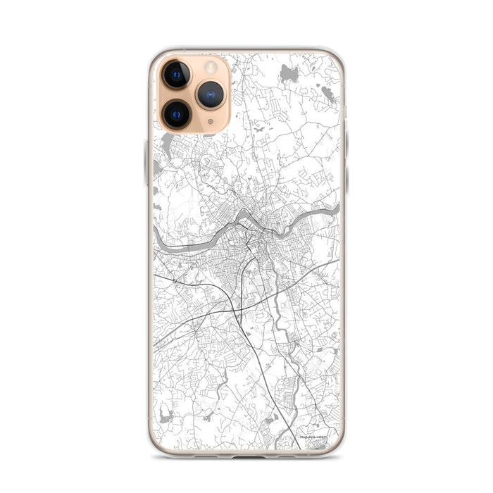 Custom iPhone 11 Pro Max Lowell Massachusetts Map Phone Case in Classic