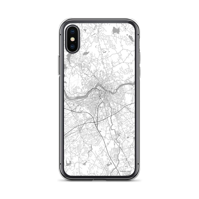 Custom iPhone X/XS Lowell Massachusetts Map Phone Case in Classic
