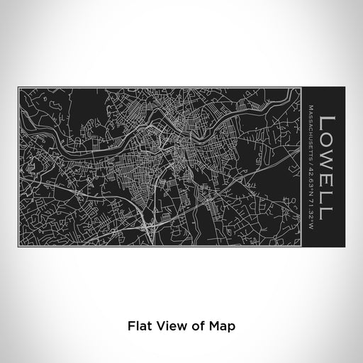 Rendered View of Lowell Massachusetts Map Engraving on 17oz Stainless Steel Insulated Cola Bottle in Black