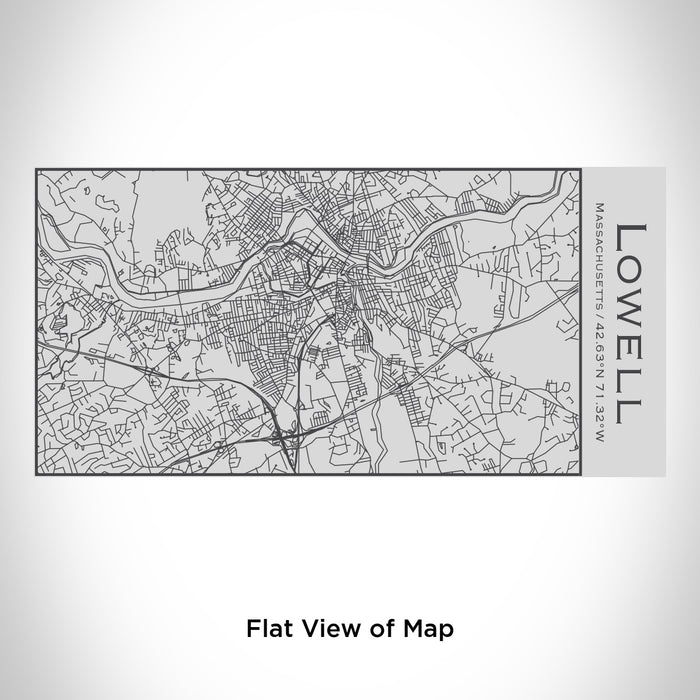Rendered View of Lowell Massachusetts Map Engraving on 17oz Stainless Steel Insulated Cola Bottle