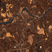 Lowell Massachusetts Map Print in Ember Style Zoomed In Close Up Showing Details