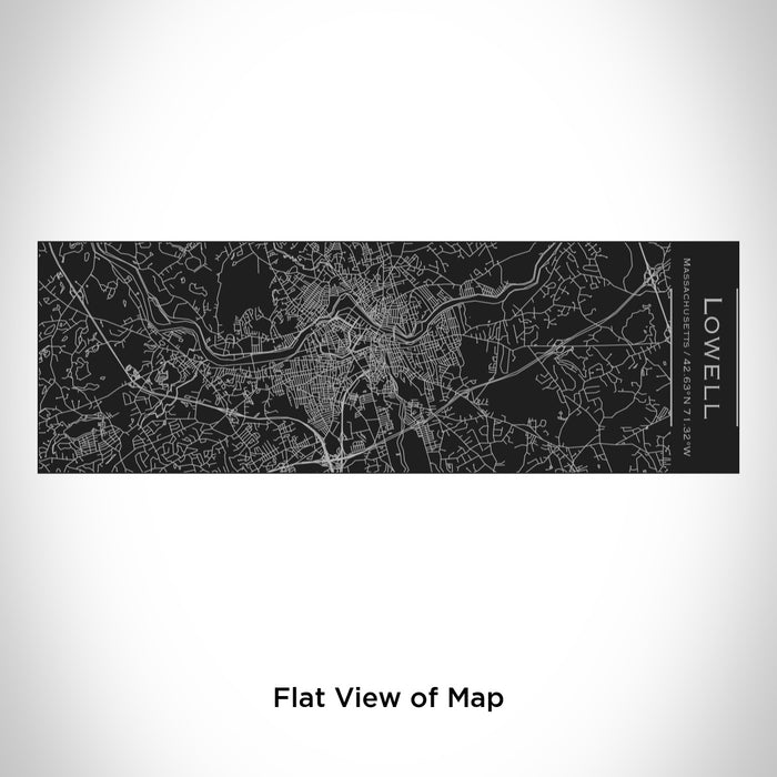 Rendered View of Lowell Massachusetts Map Engraving on 10oz Stainless Steel Insulated Cup with Sliding Lid in Black