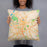 Person holding 18x18 Custom Lowell Massachusetts Map Throw Pillow in Watercolor