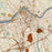 Lowell Massachusetts Map Print in Woodblock Style Zoomed In Close Up Showing Details