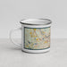 Left View Custom Lowell Massachusetts Map Enamel Mug in Woodblock