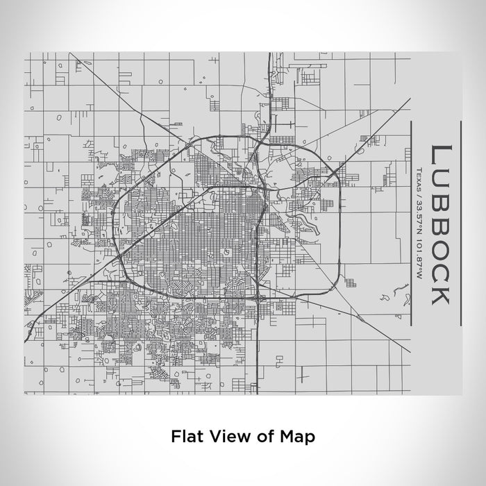 Rendered View of Lubbock Texas Map Engraving on 20oz Stainless Steel Insulated Bottle with Bamboo Top