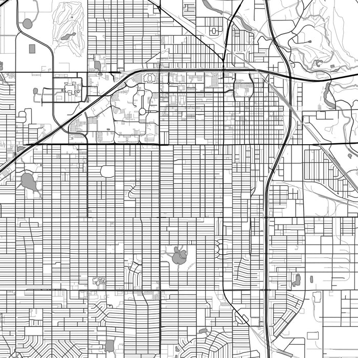 Lubbock Texas Map Print in Classic Style Zoomed In Close Up Showing Details